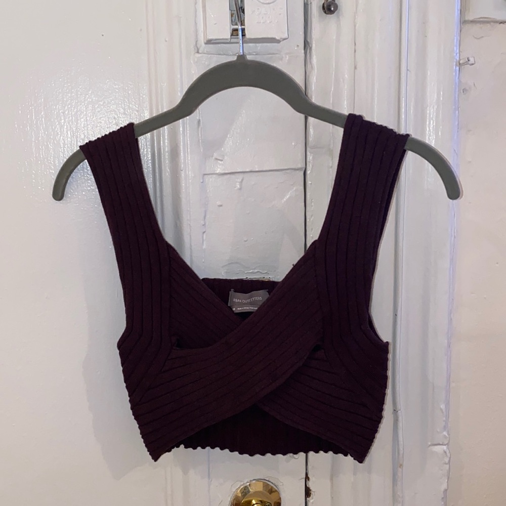 Brown Knit Crop Top UO